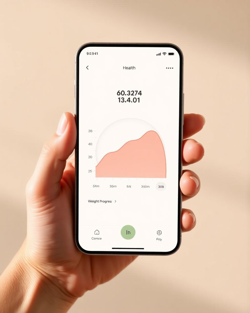 Mão segurando celular com app de acompanhamento